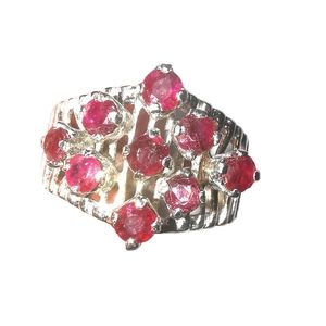 Ruby Sterling Silver Ring, size 6.5
